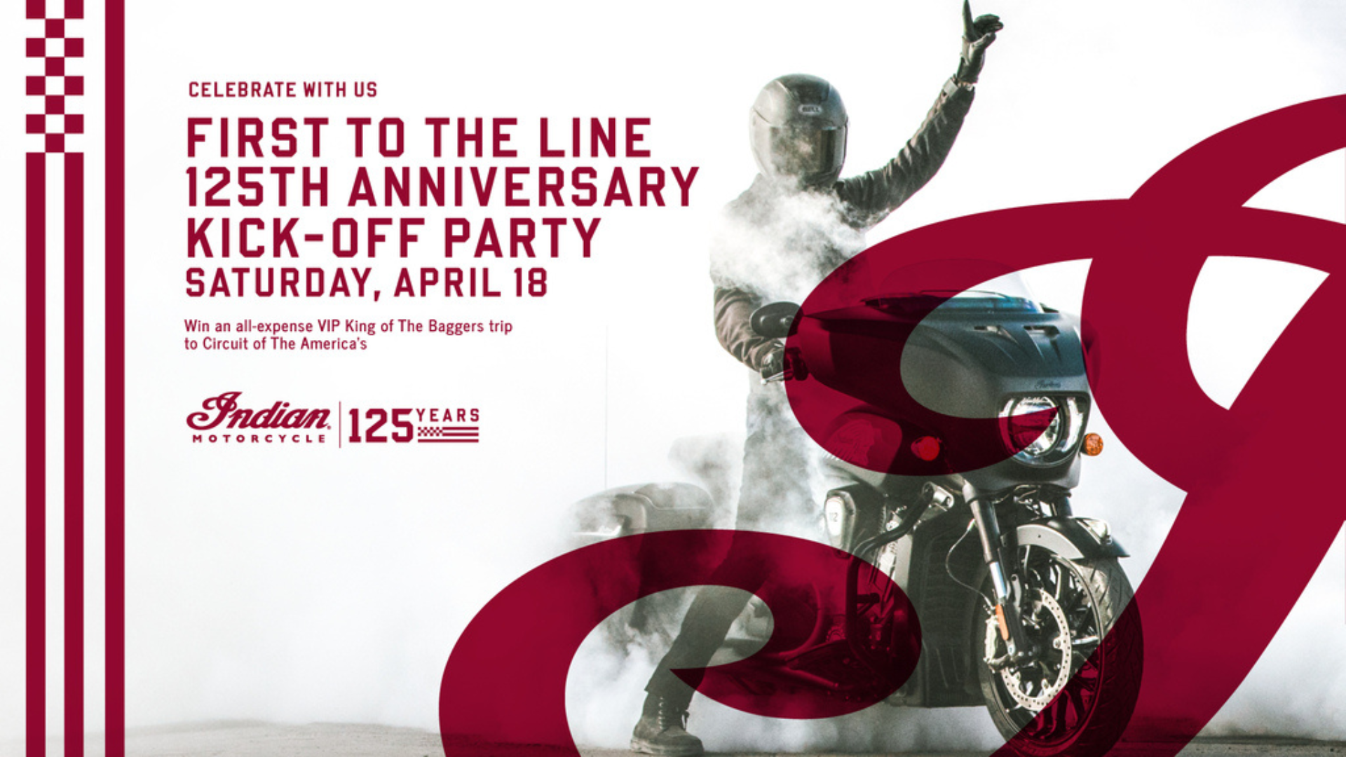 Indian Motorcycle 125th anniversary kick-off party event in The Woodlands TX April 18 with new 2026 models and rider celebration